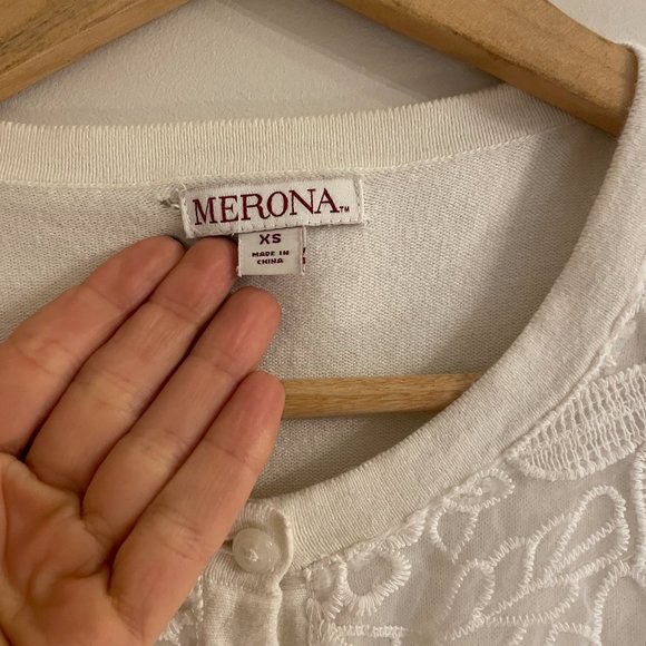 Merona White lace cardigan, XS - Picture 3 of 5